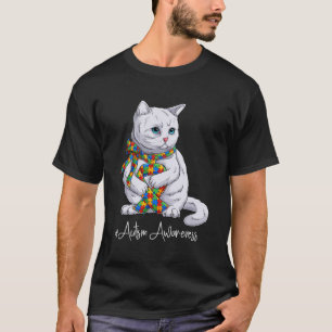 T-shirt Autisme Femmes Hommes Respect Amour Soutien Chat A