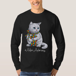 T-shirt Autisme Femmes Hommes Respect Amour Soutien Chat A