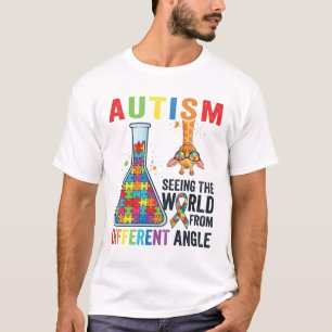 T-shirt Autisme Girafe Puzzle Voir le monde différemment