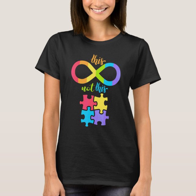 T-shirt Autisme Infinité Symbole Pas Puzzle Pièce (Devant)