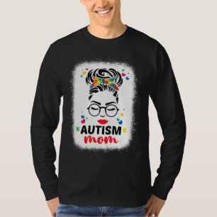 T-shirt Autisme Maman Autisme Bleached Mother’s Messy Bu