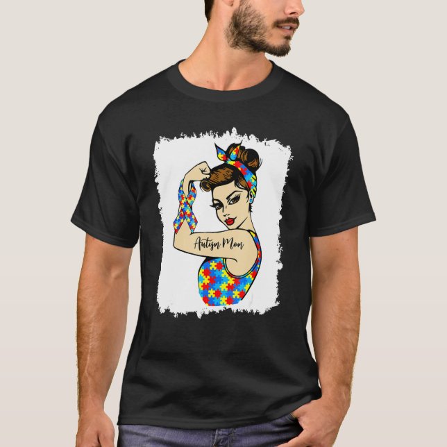 T-shirt Autisme Maman Incassable Rosie Le Riveter Fort Wo (Devant)