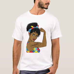 T-shirt Autisme Maman Incassable Rosie Le Riveter Strong B