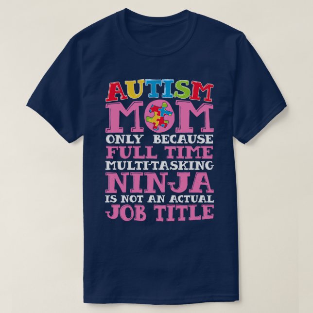 T-shirt Autisme Maman pour Hommes Femmes Garçons Filles En (Design devant)