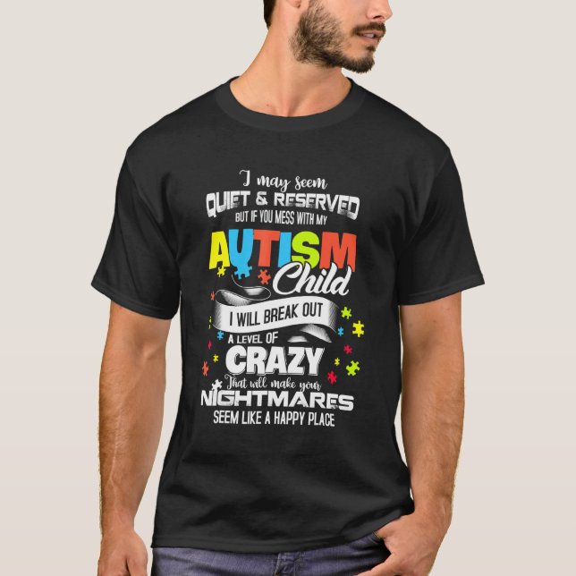 T-shirt Autisme Maman Sensibilisation sur l'autisme Puzzle (Devant)