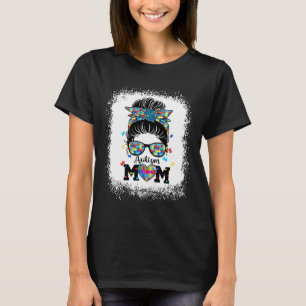 T-shirt Autisme Maman Vie Messager Bun Sungles Bandana Mèr