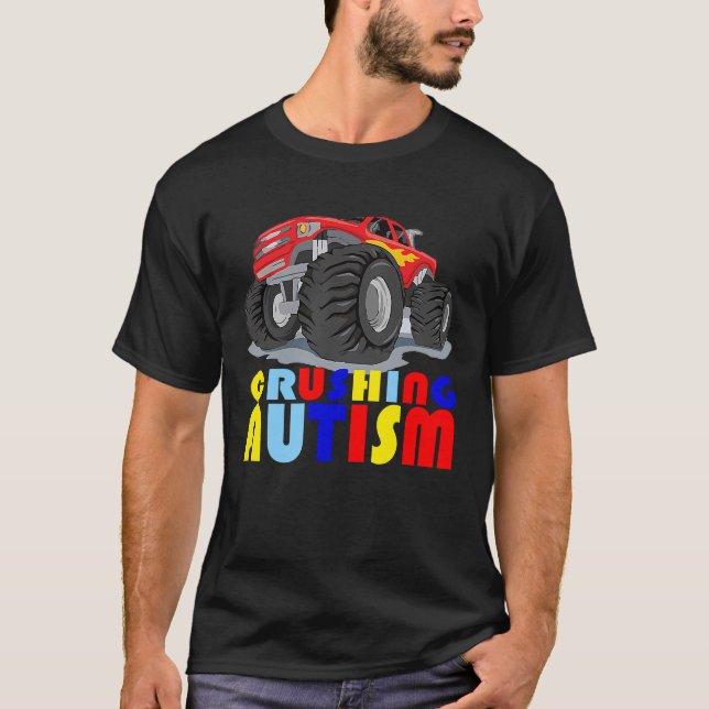 T-shirt Autisme Mega Camion Crushing Autisme Pour Hommes F (Devant)