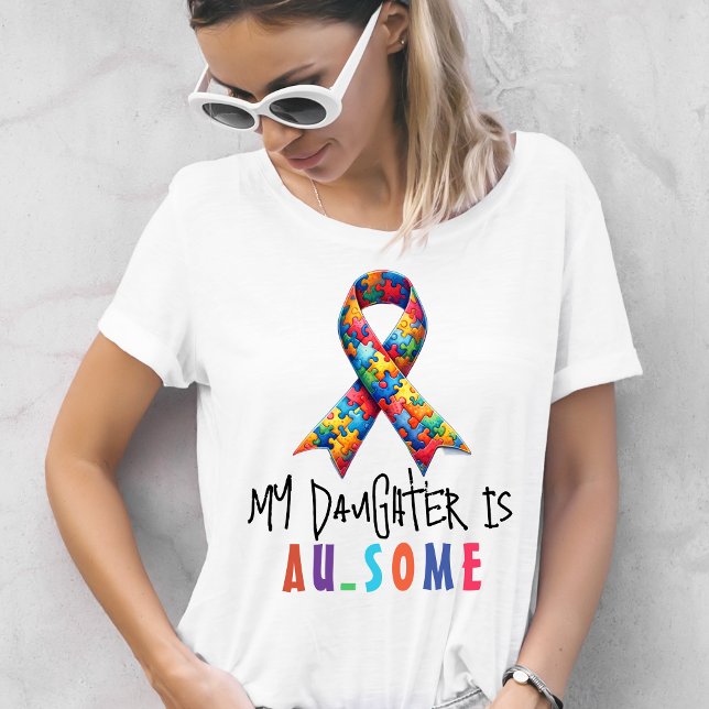 T-shirt Autisme Papa| Autistique fille (Créateur téléchargé)