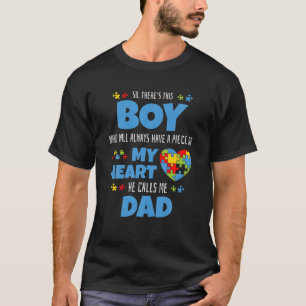 T-shirt Autisme Papa Il A Mon Coeur Autiste Fils