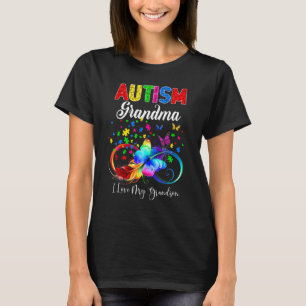 T-shirt Autisme Papillon Gigi I Love My Grandson Support A