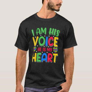 T-shirt Autisme Parrainage Je Suis Sa Voix Il Est Mon Cœur