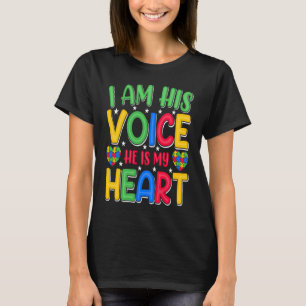 T-shirt Autisme Parrainage Je suis sa voix Il est mon cœur