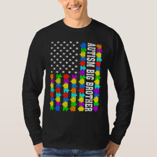 T-shirt Autisme rétro Big Brother American Flag Aimer Auti