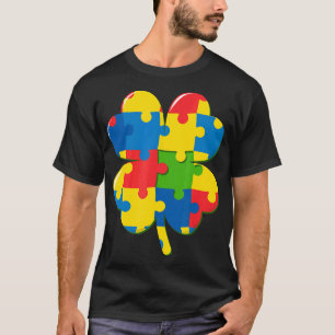 T-shirt Autisme-Saint-Patrick Autisme Enfants Puzzle Irlan