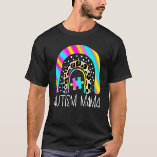 T-shirt Autisme Spectrum Disorder Mama Rainbow Awareness P