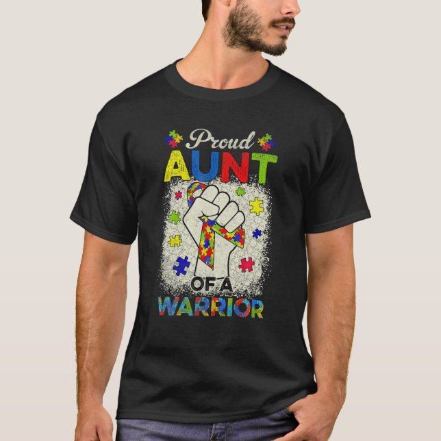 T-shirt Autisme Tante De Guerrier De Sensibilisation sur l (Devant)