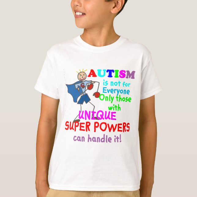 T-shirt Autisme unique de super pouvoir (Devant)