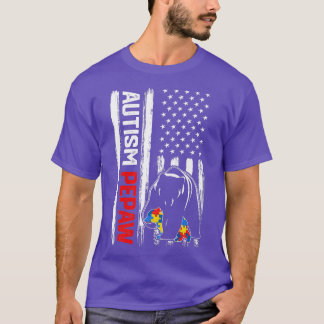T-shirt Autisme vintage Ours Pepaw Sensibilisation au drap