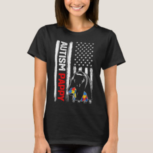 T-shirt Autisme vintage Pappy Bear American Flag Sensibili