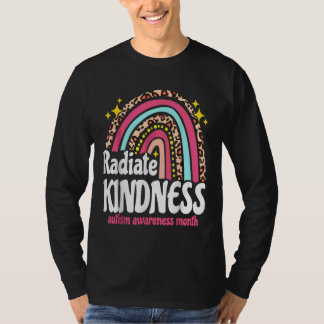 T-shirt Autisme World Awareness Leopard Rainbow Radiate Ki