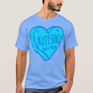 T-shirt Autiste et Fière Coeur Bleu Autisme