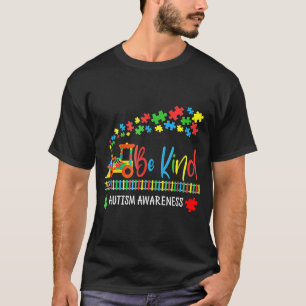 T-shirt Autistic Be Kind Train Puzzle Pièce Pour Enfants A