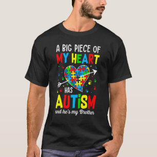 T-shirt Autistic Boy Piece My Heart Has Autism He's My Bro