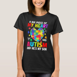 T-shirt Autistic Boy Piece My Heart Has Autism He's My Son