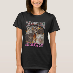 T-shirt Autistic et Gay Funny Cat meme Bootleg Graphisme