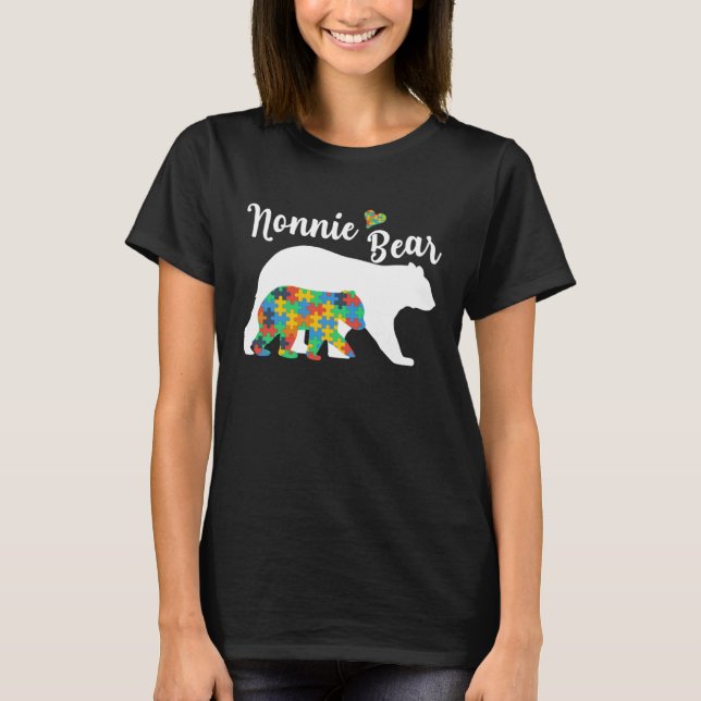 T-shirt Autistic Support Autism Awareness Nonnie Bear Moth (Devant)
