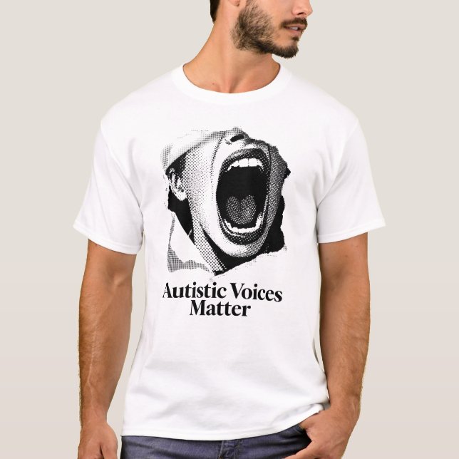 T-shirt Autistic Voices Matter | Design de manifeste B&W a (Devant)