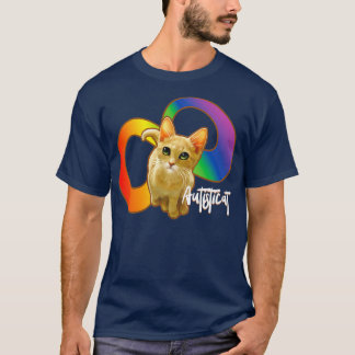 T-shirt Autisticat autistic cat orgueil arc-en-ciel infini