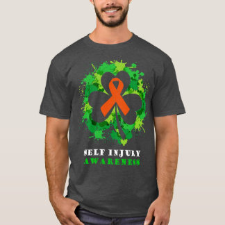 T-shirt Auto-blessure Sensibilisation Ruban Shamrock Saint