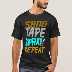 T-shirt Auto Body Peintre Sand Tape Spray Auto Body Techni