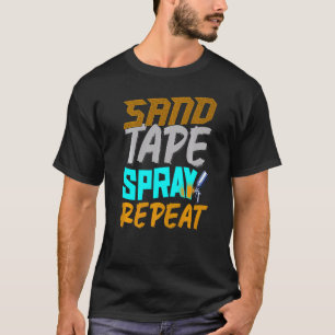 T-shirt Auto Body Peintre Sand Tape Spray Auto Body Techni
