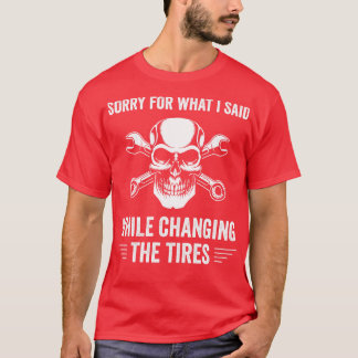 T-shirt Auto mécanique Funny Garage Fixation s Pneus mécan