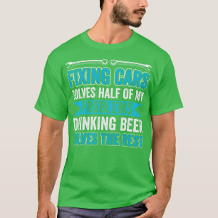 T-shirt Auto mécanique Funny Garage Fixation Voitures Méca
