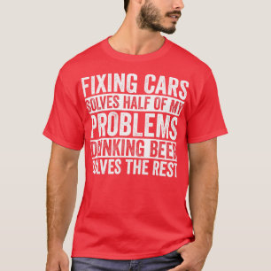 T-shirt Auto mécanique Funny Garage Fixation Voitures Méca