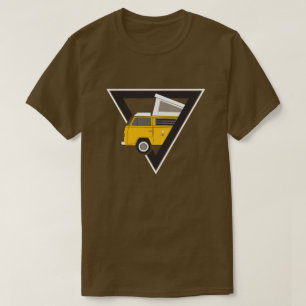 T-shirt autobus jaune classique de triangle