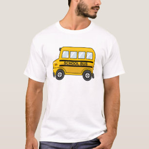 T-shirt Autobus scolaire jaune et noir de bande dessinée