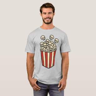T-shirt Autocollant Boîte de Popcorn Crânes 