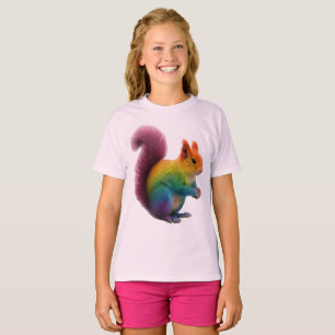 T-shirt Autocollant coloré à fourrure arc-en-ciel