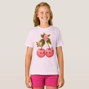T-shirt Autocollant d'amour de cerise mignon