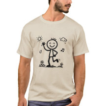 Autocollant de doodle de personnage bâton dessiné