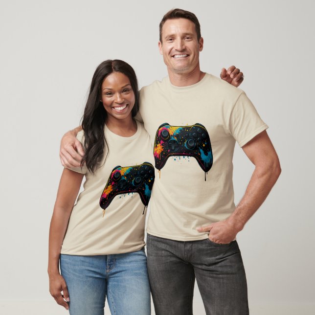 T-shirt Autocollant de manette de jeu Color Splash  (Unisexe)