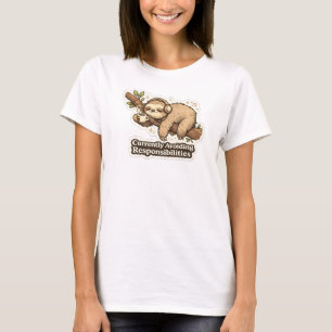 T-shirt Autocollant de paresseux évitant actuellement les