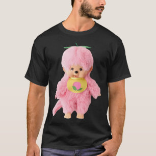 T-shirt Autocollant de poupée Monchhichi en costume pêche 