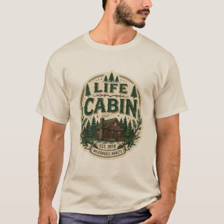 T-shirt Autocollant de typographie de cabane de vie | Vie