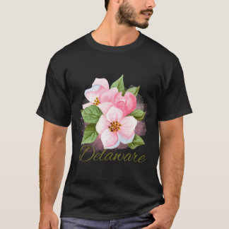 T-shirt Autocollant Fleur de l'État du Delaware Fleur de P