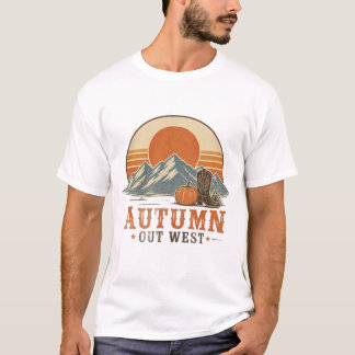 T-shirt Automne à l'Ouest Design Occidental Vintage d'Auto